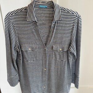 J. McLaughlin Stripe Shirt Size Medium